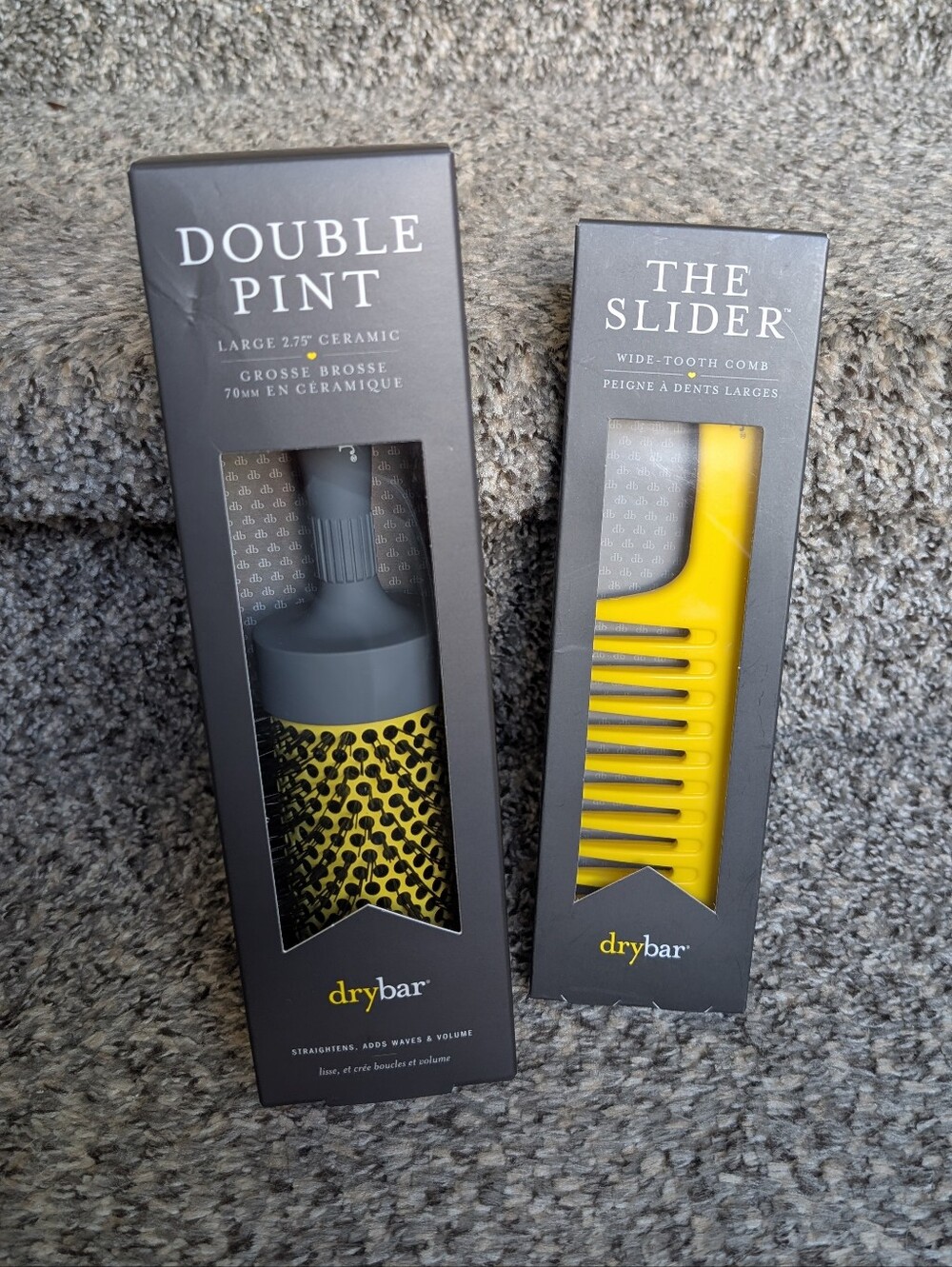 Dry Bar Bundle Includes a Double Pint 2.75 Large Round Brush and The Slider Comb